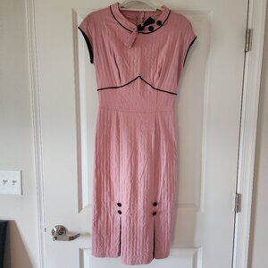 Stop Staring! Retro Rockabilly Pinup Pink Wiggle Dress Size XL
